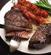 Steaks and Chops Served with Soup or Salad, Two Vegetables or Side of Linguini, Bread and Butter BROILED NEW YORK STRIP with onion rings 20.95 BROILED FILET MIGNON (8 oz.) with onion rings 22.