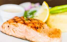 From the Sea Served with Soup or Salad, Two Vegetables or Side of Linguini, Bread and Butter BROILED SEAFOOD COMBINATION Shrimp, stuffed flounder, scallops and filet of salmon 22.