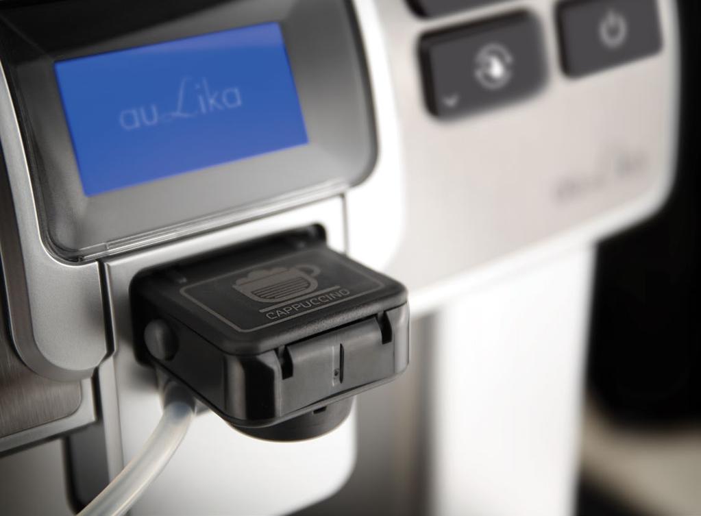 A PLUG AND PLAY REVOLUTION. Aulika is equipped with one touch logic, and automatically provides cappuccino and milk coffee, thanks to a special next generation cappuccinatore, the Pinless Wonder.