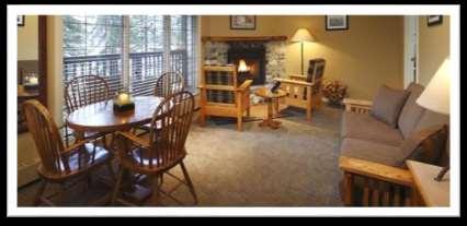 Lodge Accommodation Emerald Suite 1 Queen bed. Wood burning stone fireplace.