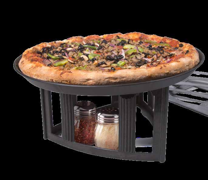 Pizza Pleezers GOOD FOR ANY CRUST THICKNESS. VIRTUALLY UNBREAKABLE, AND KEEPS PIZZAS HIGH AND DRY! HS1037 Pizza Tower BIG PIZZAS CAN TAKE UP BIG TABLE SPACE.
