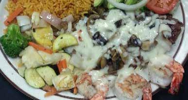 Served with sauteed potatoes, avocado salad, and chipotle sauce. 18.65 Chicken Seafood Pollo Belen Grilled Chicken breast topped with mushrooms & melted Monterrey Jack cheese.