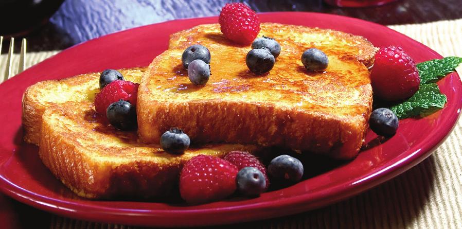 FRENCH TOAST Makes 8 servings Serving Size: 1 slice Tip: This recipe is great topped with fresh fruit. Serve with cold nonfat or low-fat milk.
