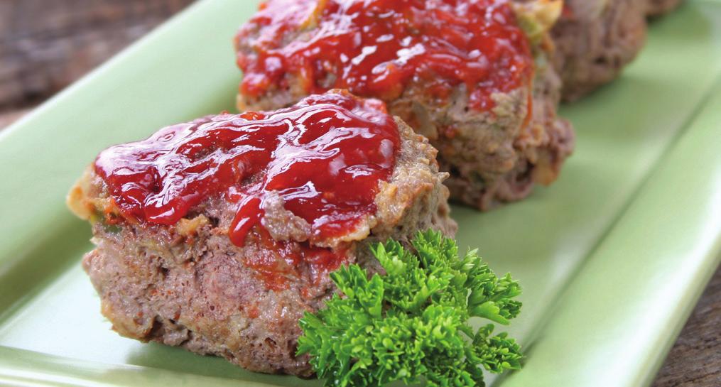 MINI MEATLOAVES Makes 5 servings Serving Size: 1 mini loaf 1 pound lean or extra-lean ground beef or ground turkey 1½ cups salsa, divided in half 1 egg, lightly beaten 1/4 cup dried bread crumbs