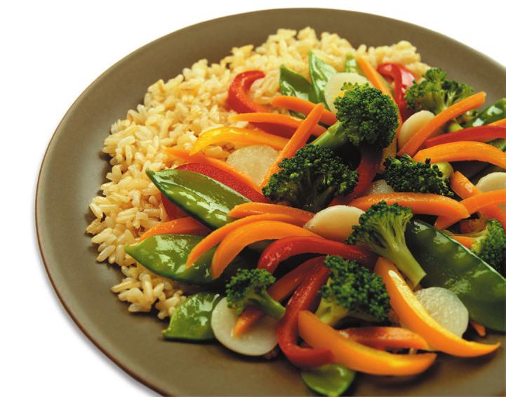 SUPER STIR-FRY Makes 2 servings Serving Size: 1 cup Choose 5 vegetables (1/2 cup of each) Onion Broccoli Celery Carrots Peppers Mushrooms Squash Zucchini Cauliflower Choose 1 sauce (about 1/4 cup)