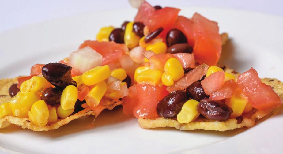 BLACK BEAN SALSA Serves 6 Serving Size: 1 cup Prep Time: 5 minutes Cook Time: 5 minutes Chill Time: 10 minutes Total time: 20 minutes 1 (15-ounce) bag of frozen white corn (or white and yellow mixed)