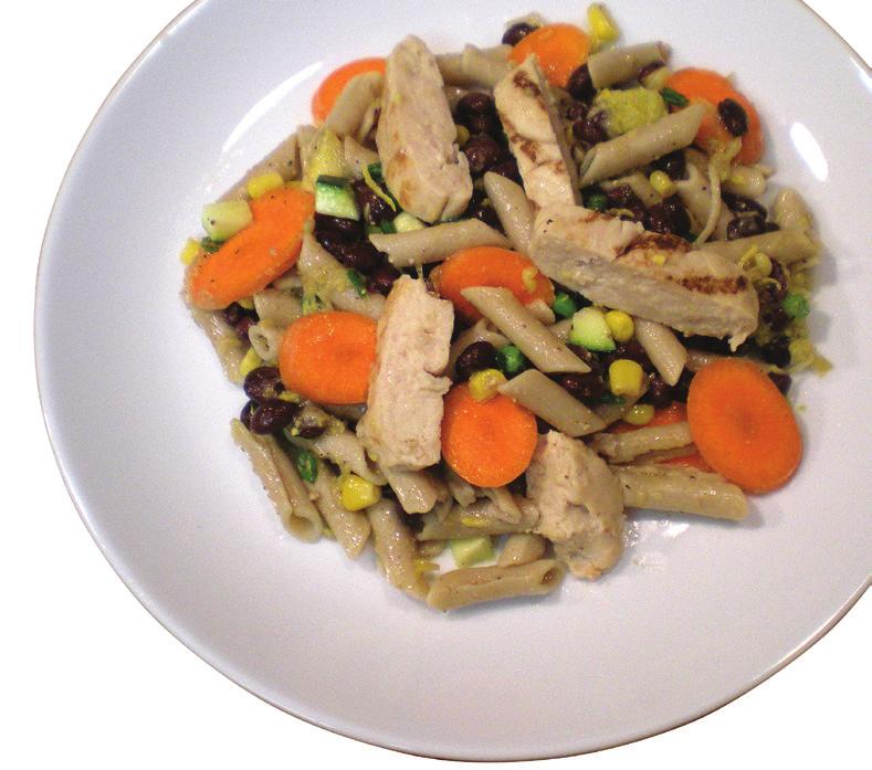 CHICKEN PASTA SALAD Makes 7 servings Prep Time: 30 minutes Cook Time: 10-12 minutes Nutrition information Per Serving 230 calories 4.