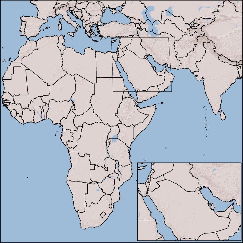 Map 9 Africa and Middle East Just like on the Empires map, research and plan this map out BEFORE you start coloring in or outlining the civilizations and empires.