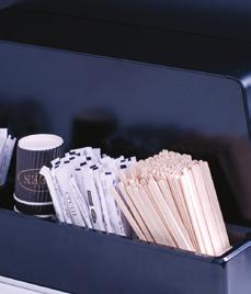 For table top models, the cup dispenser can be placed on the service counter and stays in place thanks to rubber feet.