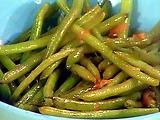Green bean, pepper and onion