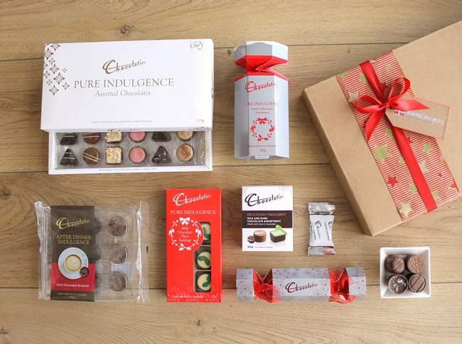 110g Chocolatier Deliciously Indulgent Assorted Chocolates 40g Herb & Spice Mill Christmas Chocolate Brownie 35g $75 Gst Incl Chocolate celebration Pure Indulgence Assorted Chocolates 175g Pure
