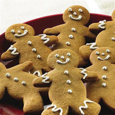 Gingerbread Men Makes about 24 (5-inch) cookies 3/4 cup - firmly packed Domino Light or Dark Brown Sugar 1/2 cup - butter or margarine, softened 2 - eggs 1/4 cup - molasses 3 1/4 cups - all-purpose