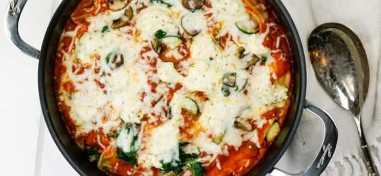 Skillet Vegetable Lasagna Prep Time: 15 Min Cook Time: 25 Min Total Time: 40 Min SERVINGS: 4 Serving Size: 1 slice Calories 327 Calories from Fat 114 Total Fat 13g 20% Saturated Fat 6g 31%