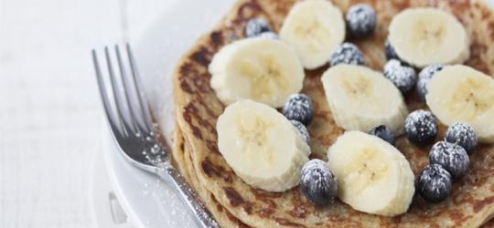 Oatmeal Protein Pancakes Prep Time: 5 Min Cook Time: 10 Min Total Time: 15 Min SERVINGS: 4 Serving Size: 4 pancakes Calories 286 Calories from Fat 39 Total Fat 4g 7% Saturated Fat 1g 5%