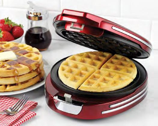Indicator lights signal when waffle is done, while the non-stick coating easily wipes clean when done baking.