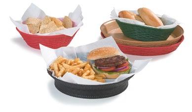 economical basket is great for all types of food such as sandwiches, fries, ribs, chips, or breads 0333 Brown(01) Black(03) Red(05) Clear(07) Green(09) Light Brown(31) Straw(67) WeaveWear Baskets &