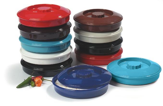 TORTILLA SERVERS Interlocking base & lid design allows for stacking several tortilla servers at one time Tortilla Servers Lid has easy-grip, recessed handle Durable polycarbonate