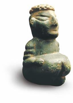 A 9,000-year-old baked-clay figurine found in Catal Huyuk Catal Huyuk In 1958, archaeologists discovered the agricultural village now known as Catal Huyuk (chuh T U L-hoo YO O K), or the forked mound.
