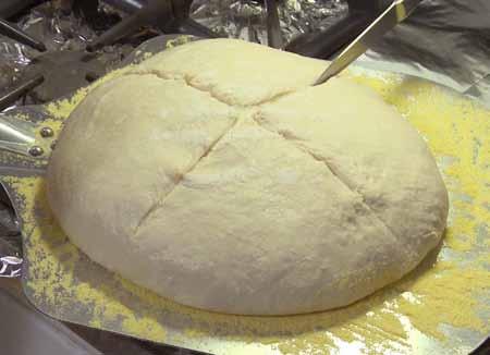 5 4 Oven spring is a rapid rise in bread dough when it is first placed in the oven.