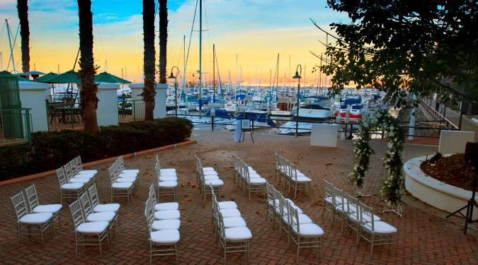 Your Outdoor Wedding Ceremony Choose From Our Beautiful Marina View Courtyard, Our More Intimate Plaza or Our Elevated Rose Terrace Your Theatre-style Ceremony