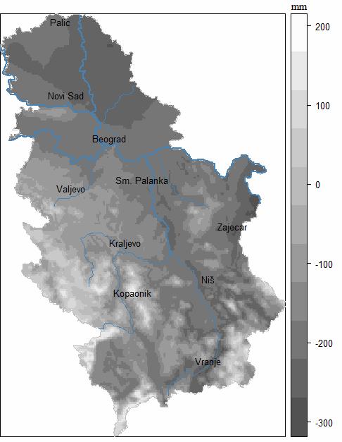 Rezultati i diskusija Ispitivano područje je teritorija Republike Srbije, koja je locirana između 40,13-46,15 N geografske širine i 18,9-22,9 E dužine. Nadmorska visina je od 40 do 2400 m.