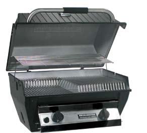 Broilmaster Deluxe Gas Grill Heads Large Cast Aluminum Grill Head with 2-Piece Rods Cooking Grids (adjusts 3 levels), 36,000 Btu Tube Burner, Charmaster Briquets, Black Control Panel, and
