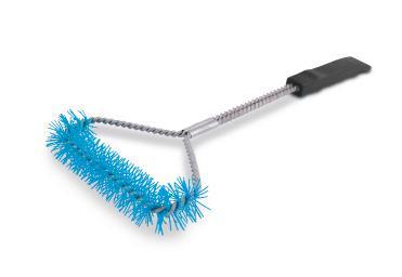 65643 EXTRA WIDE NYLON GRILL BRUSH 18-IN long, designed for use on a cool grill, these stiff nylon bristles break up grime and make cleaning a breeze.