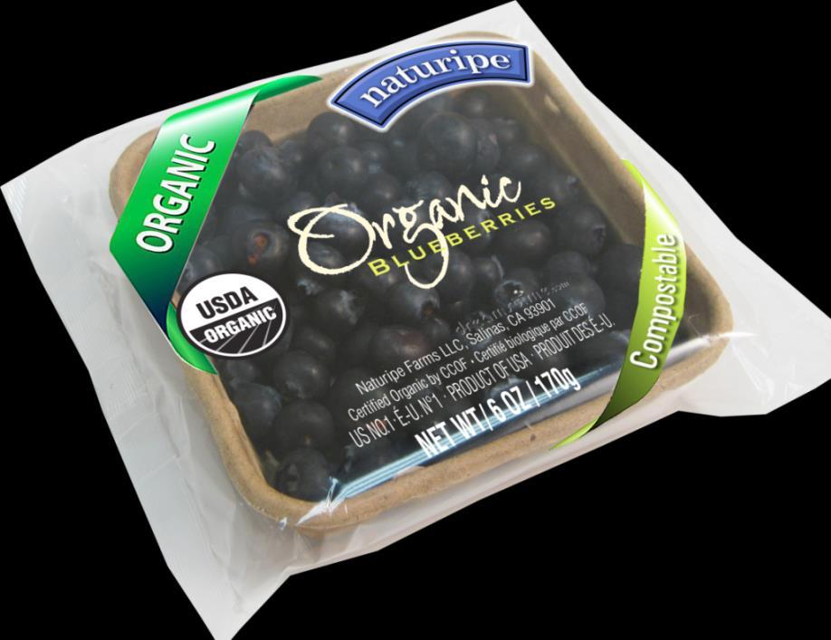 ORGANIC BLUEBERRIES WITH NEW SUSTAINABLE PACKAGING