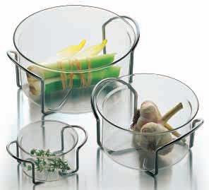 HOT POT SET glass bowls with metal holders 0.25 l/8 oz, 1.0 l/34 oz, 2.
