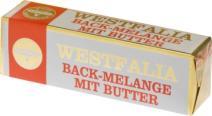 0649 Westfalia Feinste Back with butter Mélange product (with 19% butter) for the efficient production of fine pastries, like yeast dough, crumbles and fine Madeira cakes and cake mixes.