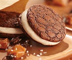 salted caramel whoopie pies COOK TIME: hour 0 minutes 8 whoopie pies /3 6 / /4 (9.5 oz.) box Pillsbury Family Size Chocolate Fudge Brownie Mix cup Crisco Pure Vegetable Oil large eggs (6 oz.