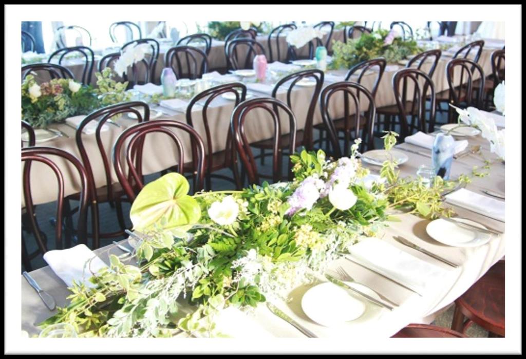 $150 per person (Based on 80 guests) Ocean View Seafood buffet selection including desserts Your Wedding cake cut & placed on a platter with the desserts Freshly brewed tea & coffee Four hour premium
