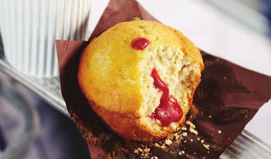180g Muffins with a sauce centre Introducing a range of 180g Muffins with a delicious injected sauce centre.