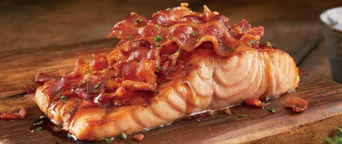 BACON BOURBON SALMON* STRAIGHT FROM THE SEA Add a cup of our fresh made soup or one of our Signature Side Salads. 3.79 Add a Premium Side Salad. 4.