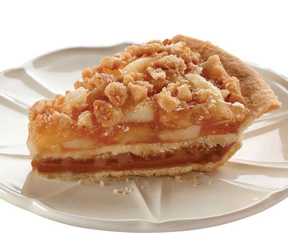 layers, harmoniously halved by a layer of our flakiest pie crust and topped with crumbled streusel.
