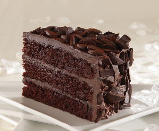 Chocolate pudding between two layers of dark, moist chocolate cake, all smothered in