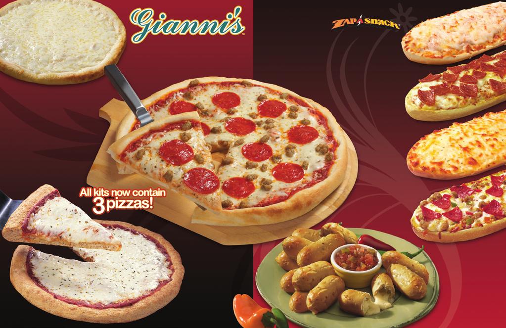 12 TRADITIONAL PIZZA KIT Paquete de pizza tradicional 12 Traditional Pizza Crusts, Sauce, 100% real whole milk mozzarella and provolone cheese with our special blend of spices to give the pizza a