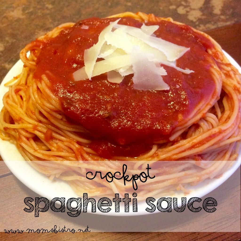 Crockpot Spaghetti Sauce 2 large cans crushed tomatoes 2 large cans tomato sauce 1 large can tomato puree 3 oz pkg basil ¼ cup shredded parmesan cheese locatelli if you can find it ½ head garlic,