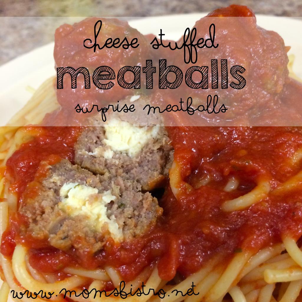 Cheese Stuffed Meatballs 1 lb ground beef 2 eggs, beated ¼ cup bread crumbs salt and pepper ½ cup grated parmesan cheese 2 tbsp fresh, minced parsley To sneak in vegetables: ½ yellow onion 1 clove