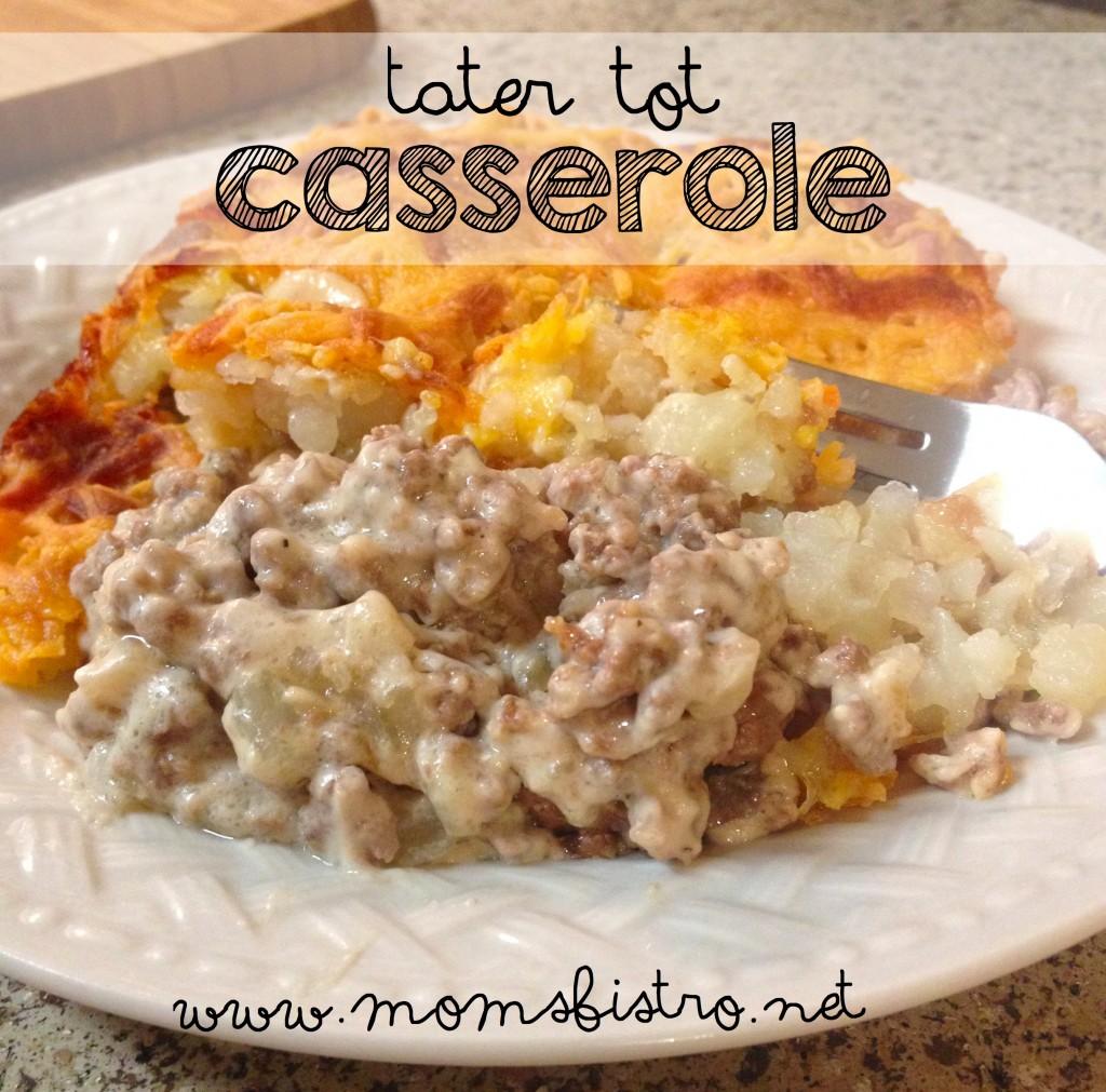 Tater Tot Casserole 1 lb ground beef 1 tbsp olive oil 2 tbsp Worcestershire sauce 2 tsp salt 1 tsp black pepper 1 can cream of mushroom soup 1 cup sour cream 1/2 cup cream cheese, softened 2 1/2 cups