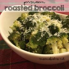Parmesan Roasted Broccoli 3-4 lbs broccoli crowns cut into florets - 2 large or 3 small (this is just the top of the broccoli with just a little bit of the stems) 1 tbsp (2 cloves) garlic, minced 1/2