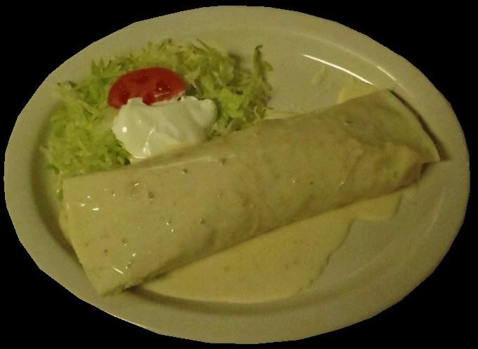 Topped with Green Sauce, Lettuce, Tomato, and Sour Cream. Served with Rice and BURRITO SPECIAL...10.