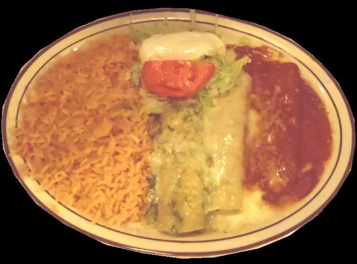 Served with Rice and POLLO EN SALSA CHIPOTLE... 13.75 Grilled Chicken, Rice and. Served with Lettuce, Sour Cream, Pico de Gallo and Tortillas ENCHILADAS SUPREMA...8.