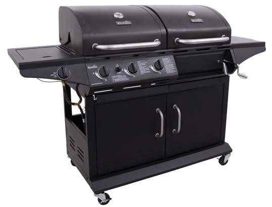 6 H DUAL FUEL 46-32760 without tank 46-32760TK with tank * CHAR-BROIL PROFESSIONAL TRU-INFRARED 32,000 BTU cooking system with 4 burners Cooking surface: 525 sq. in.