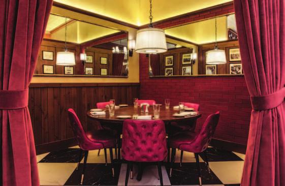 dining area with seating for up to six guests; The Avenue Steak Tavern in Dublin offers one private dining room that seats 10 guests.