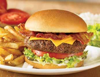 P499 THE OUTBACKER BURGER Topped with lettuce, tomato, onions, pickles and mustard. Add cheese at no charge.