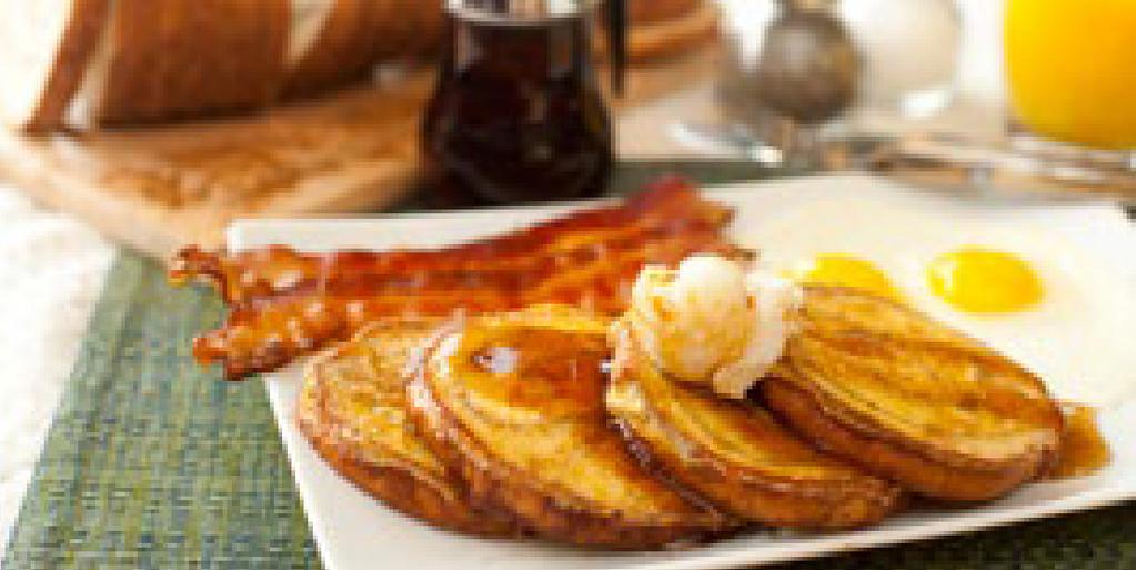 99 Add 4 strips of bacon, 4 sausages or ham Special 1.99 Regular 2.99 Pecan or Blueberry Pancakes (3) 5.99 Add 4 strips of bacon, 4 sausages or ham 2.99 French Toast (6 halves) Special 4.49 Regular 5.