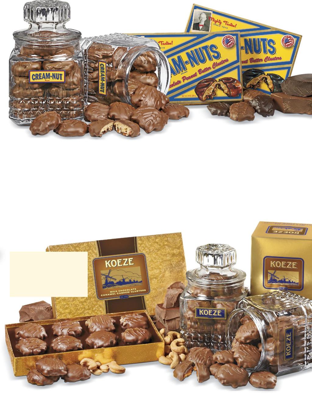 CREAM-NUT PEANUT BUTTER CLUSTERS Albertus Koeze began making famous Cream-Nut Brand Peanut Butter in 1925.