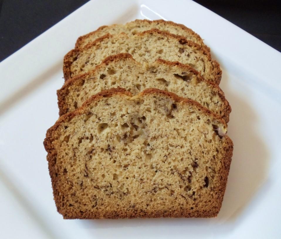Banana- Zucchini Bread *Submitted by Mrs. Mary Ellen Lavin *A Paramus High School food s class favorite! A PHS favorite!! Yields: 18 slices Serving size: 1 ¼ inch thick slice 1 large egg 1.
