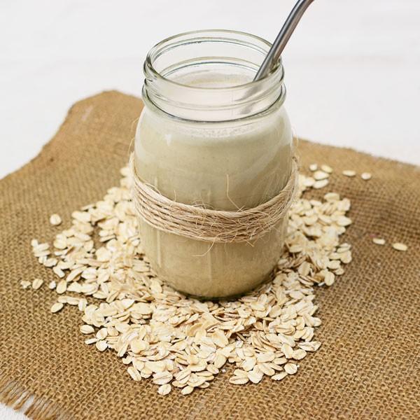 Yields: 1 serving Peanut Butter and Oats Smoothie Ice cubes 1 cup unsweetened almond milk ½ cup plain, non-fat Greek